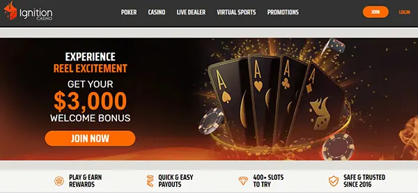 Mobil casino ekranı